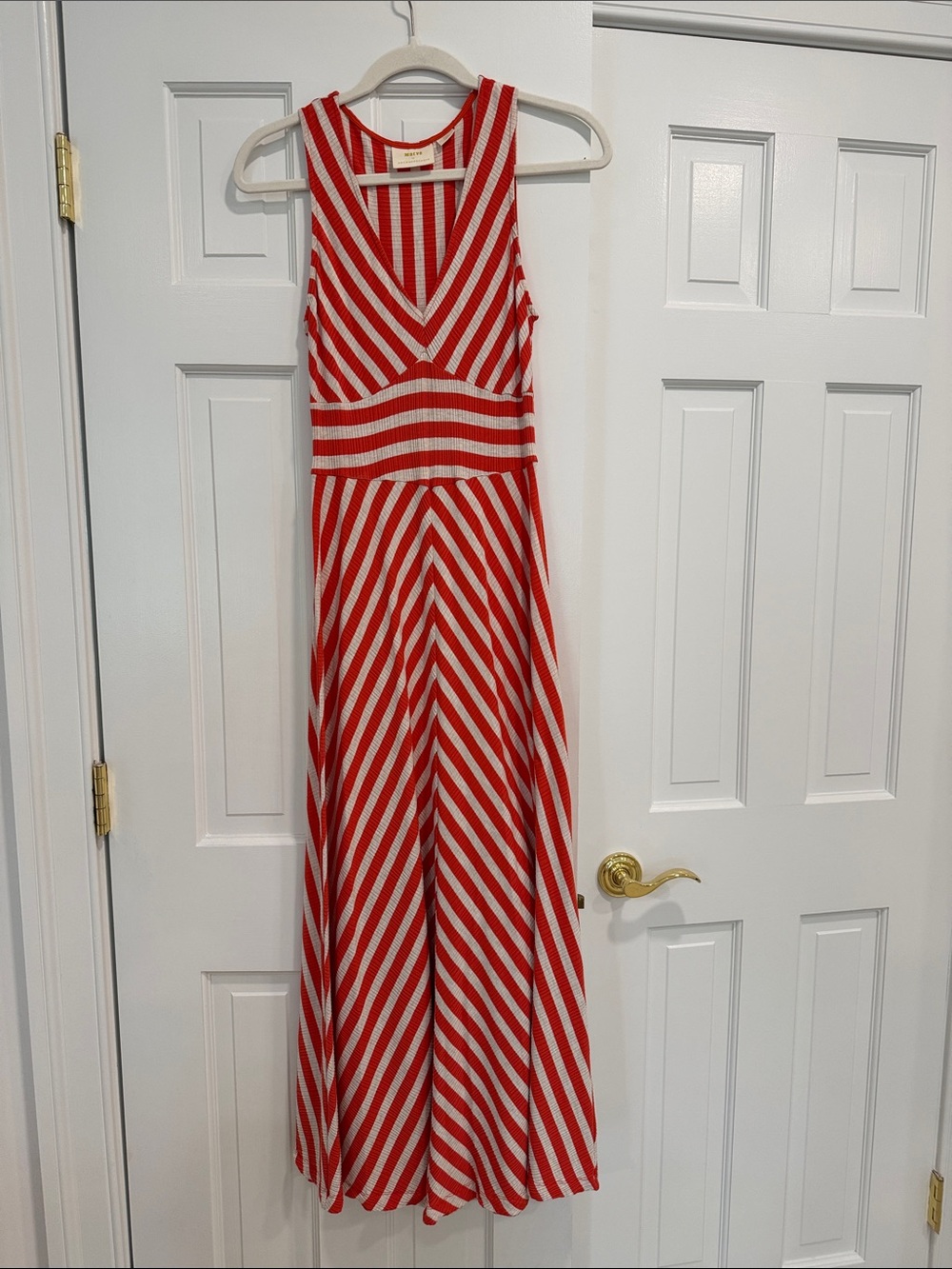 Maeve Striped V-Neck Maxi Dress